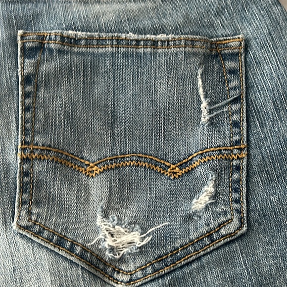 🌻4/$20 AEO Men’s Slim Straight Patch Distressed Jeans Size 33x30 - Picture 14 of 15